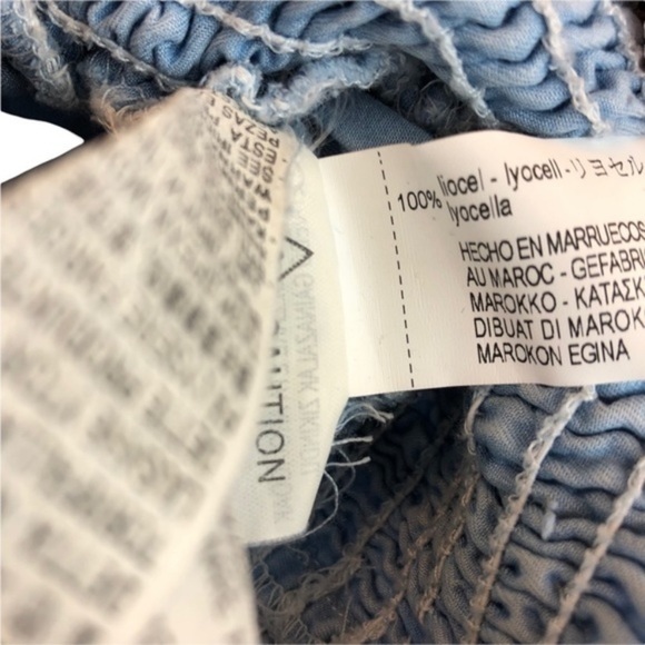 Zara Chambray Blue Buton Down Crop Top New - Picture 6 of 6